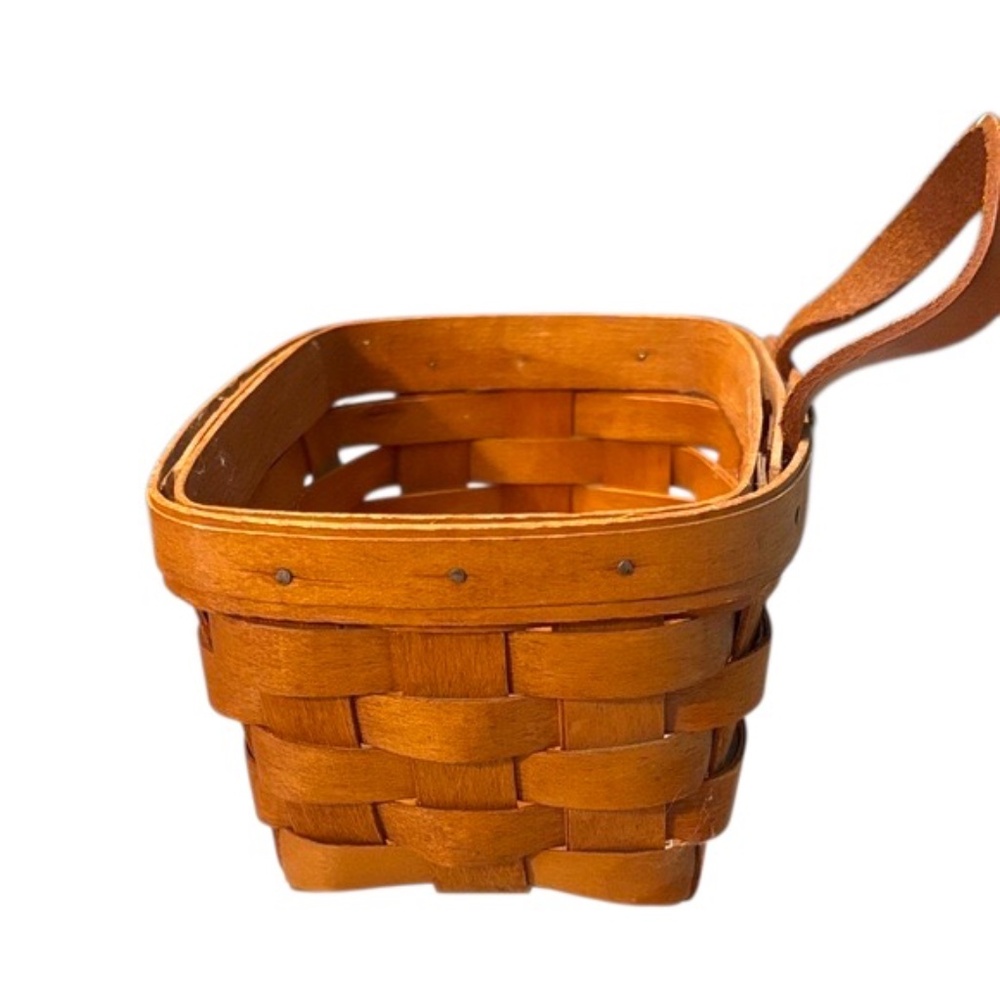 Vintage 1991 Longaberger Small Brown Wall Hanging Basket - Picture 7 of 10